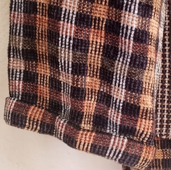 Fritelli And Lockwood Handwoven Textile Soft Plaid Contrast Pocket Chore Coat - Picture 4 of 12